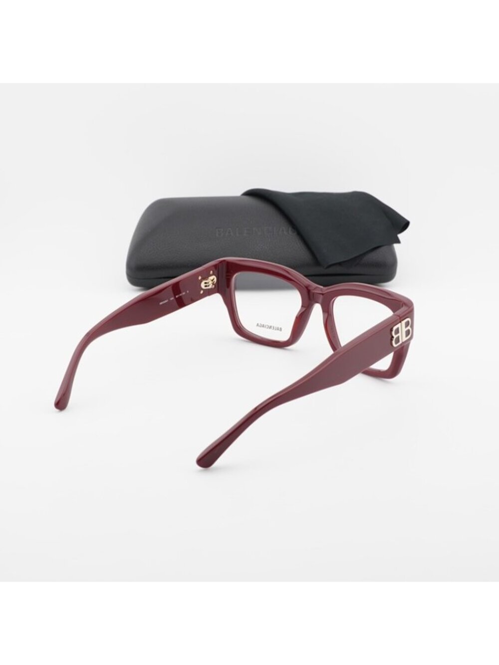 Balenciaga BB0325O 004 Eyeglasses Burgundy 52mm Square Frame - Picture 12 of 12